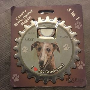 Greyhound Coaster Bottle Opener Magnet